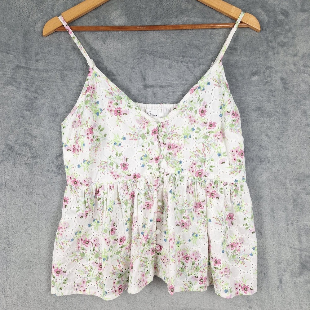 Womens Top Large Eyelet Coquette Babydoll Floral Cottagecore Fairy Romantic